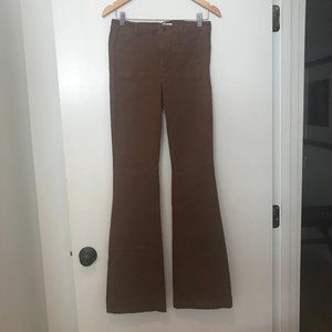 Flared tan jeans